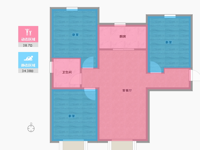 河北省-秦皇岛市-万科未来城二期-64.90-户型库-动静分区