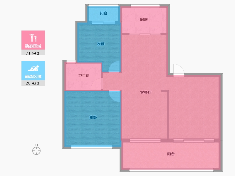 湖北省-黄冈市-城投玲珑家园-91.28-户型库-动静分区