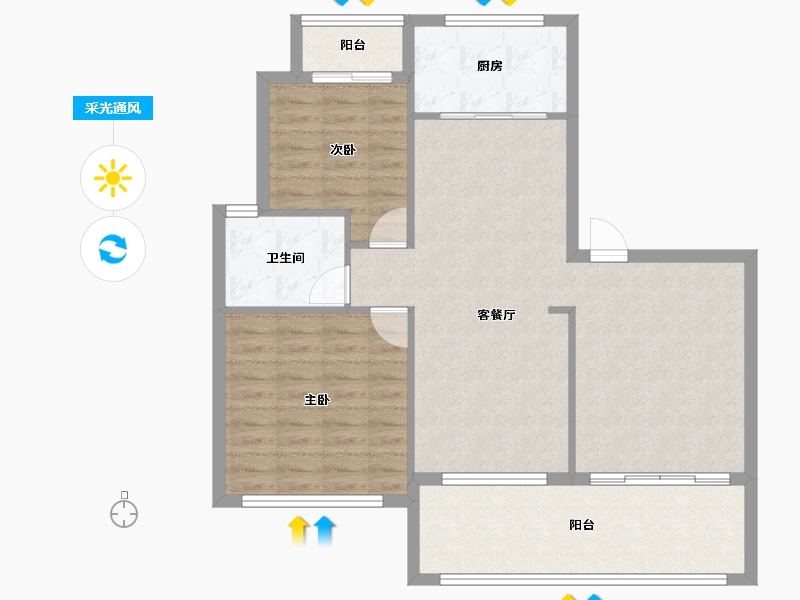 湖北省-黄冈市-城投玲珑家园-91.28-户型库-采光通风