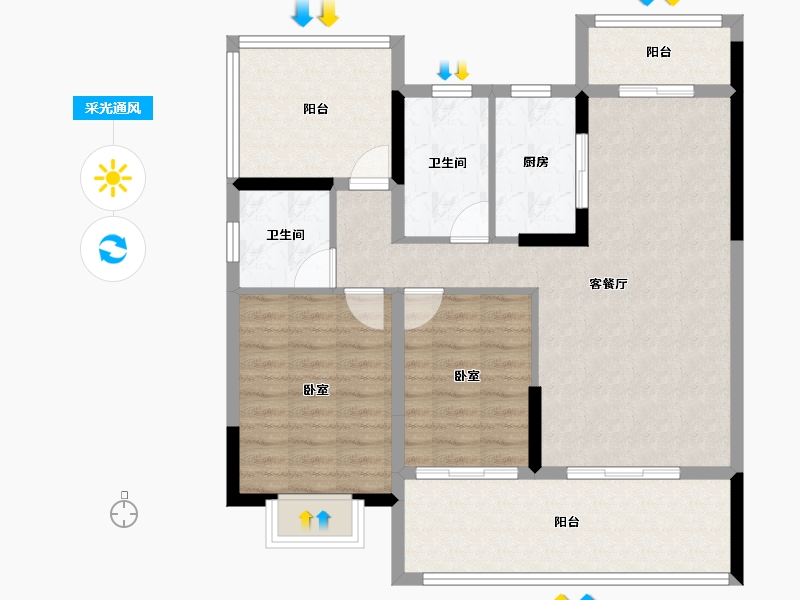 海南省-定安县-​首创森林湖-90.50-户型库-采光通风