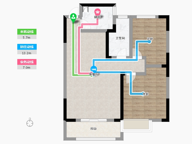 河南省-焦作市-盛业清华园-70.00-户型库-动静线