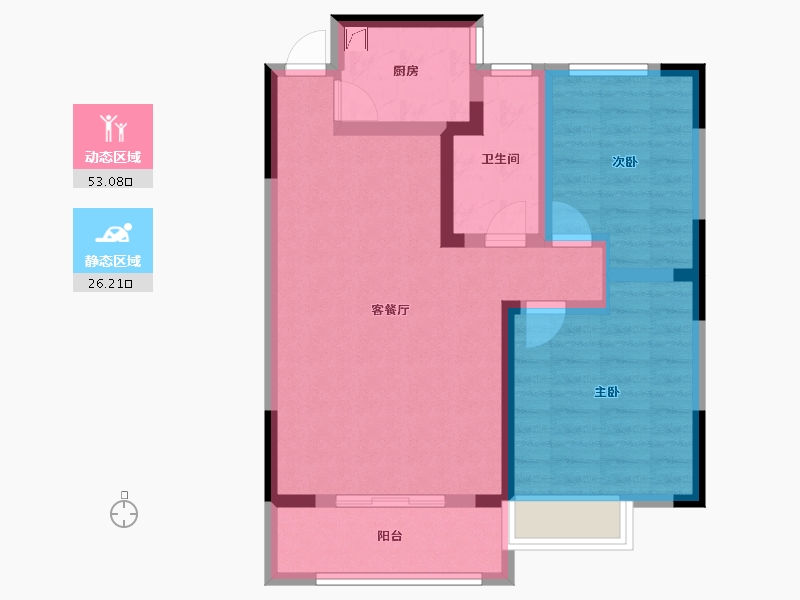 河南省-焦作市-盛业清华园-70.00-户型库-动静分区