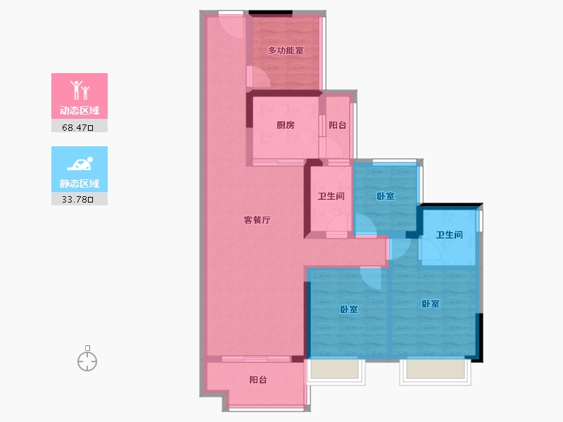 广东省-湛江市-廉江碧桂园大成花园-90.44-户型库-动静分区