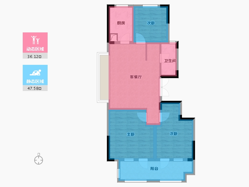 山东省-烟台市-瑞莱首府-85.54-户型库-动静分区