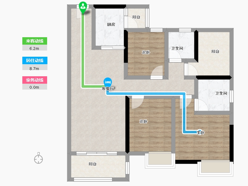 广东省-湛江市-凯悦华府-88.73-户型库-动静线