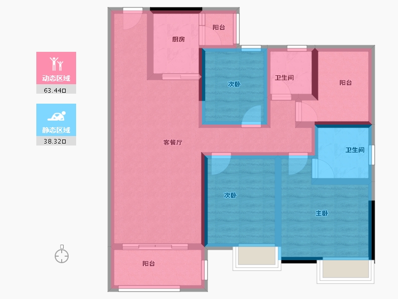 广东省-湛江市-凯悦华府-88.73-户型库-动静分区