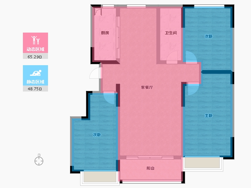 山东省-淄博市-花溪地-102.00-户型库-动静分区