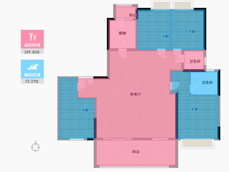 广西壮族自治区-南宁市-保利领秀前城天悦台-162.71-户型库-动静分区