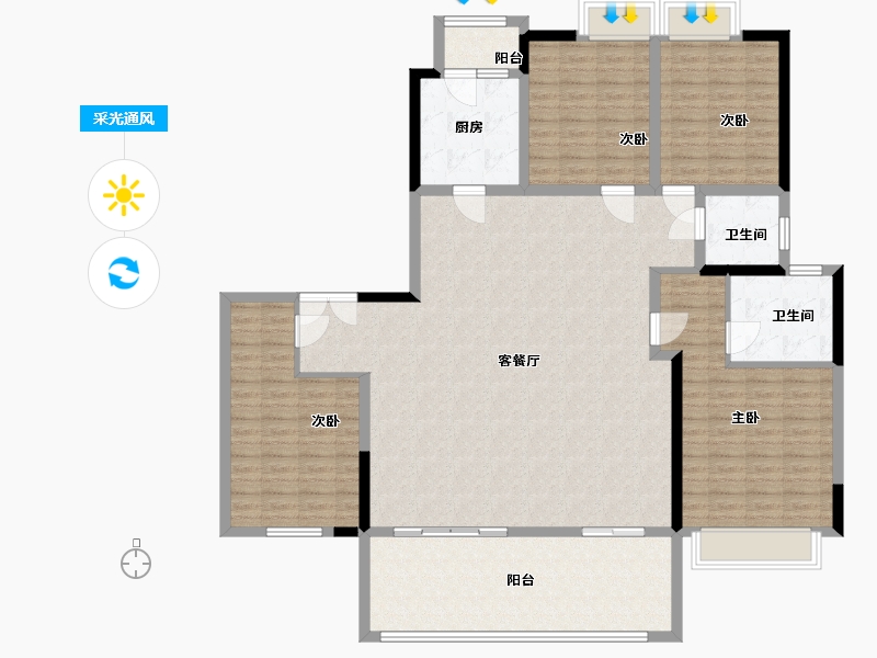 广西壮族自治区-南宁市-保利领秀前城天悦台-162.71-户型库-采光通风