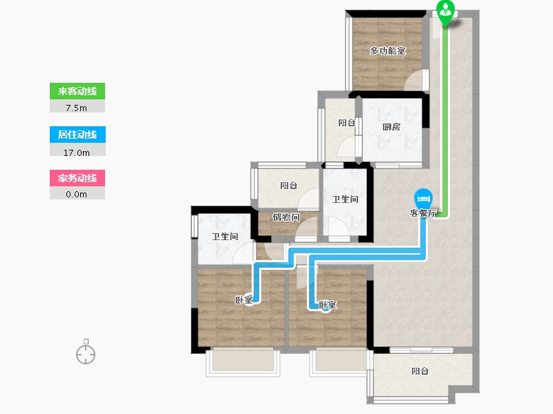 广东省-湛江市-廉江碧桂园大成花园-85.80-户型库-动静线