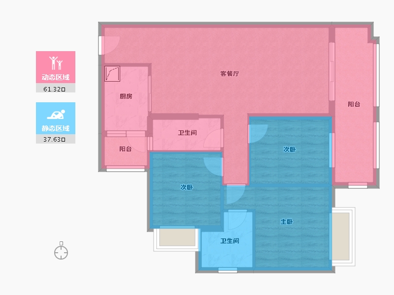 广东省-肇庆市-世纪绿洲-84.30-户型库-动静分区