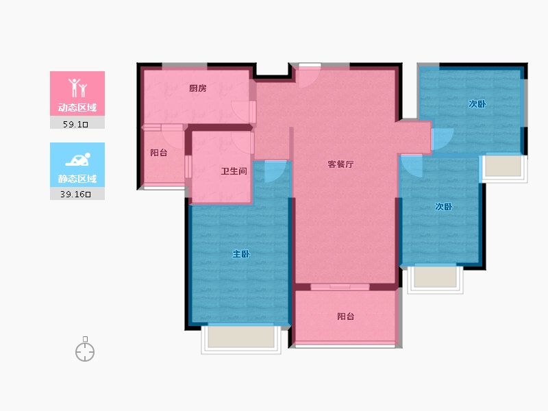 河北省-秦皇岛市-秦皇岛恒大城-88.00-户型库-动静分区