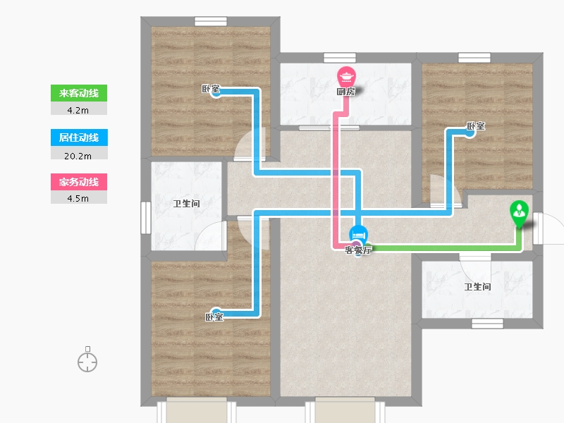 河北省-秦皇岛市-万科未来城二期-70.41-户型库-动静线