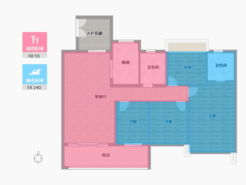 广东省-湛江市-民大蓝海峰境-121.97-户型库-动静分区