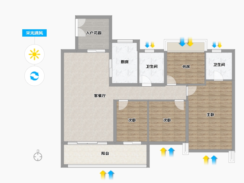 广东省-湛江市-民大蓝海峰境-121.97-户型库-采光通风