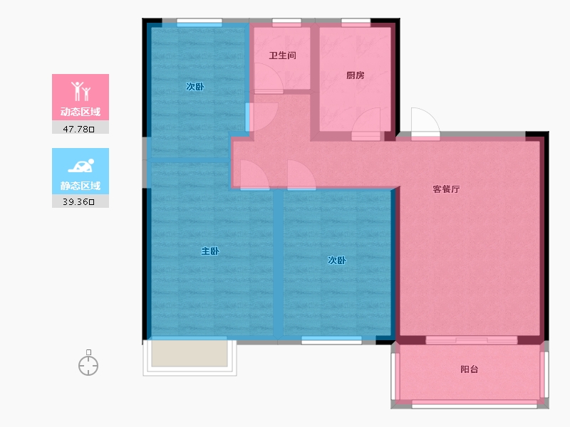 安徽省-淮南市-东悦府-77.80-户型库-动静分区