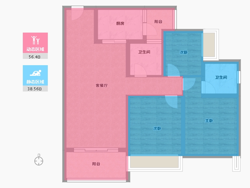 广东省-湛江市-湛江招商国际邮轮城-84.00-户型库-动静分区