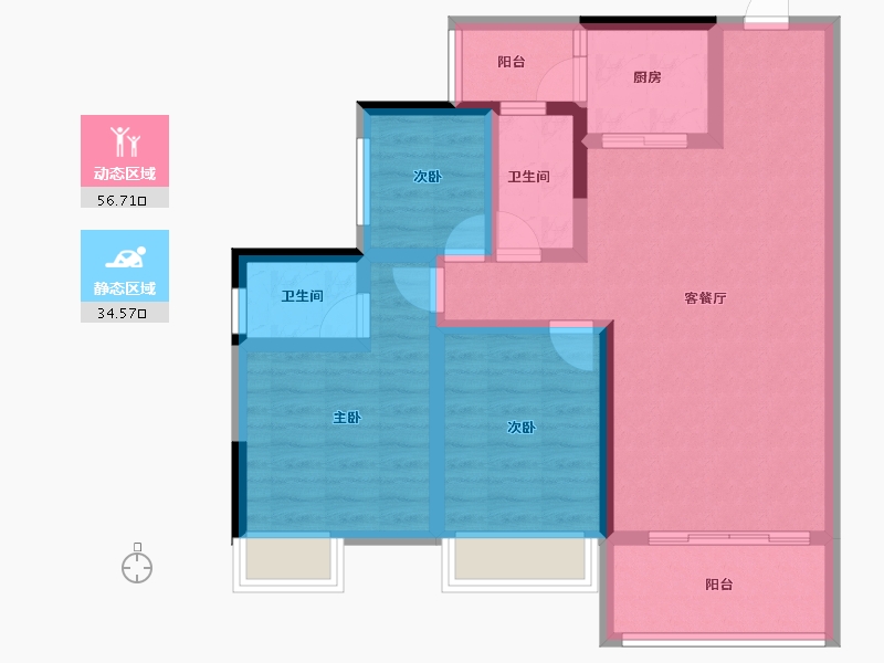 广东省-湛江市-凯悦华府-80.22-户型库-动静分区