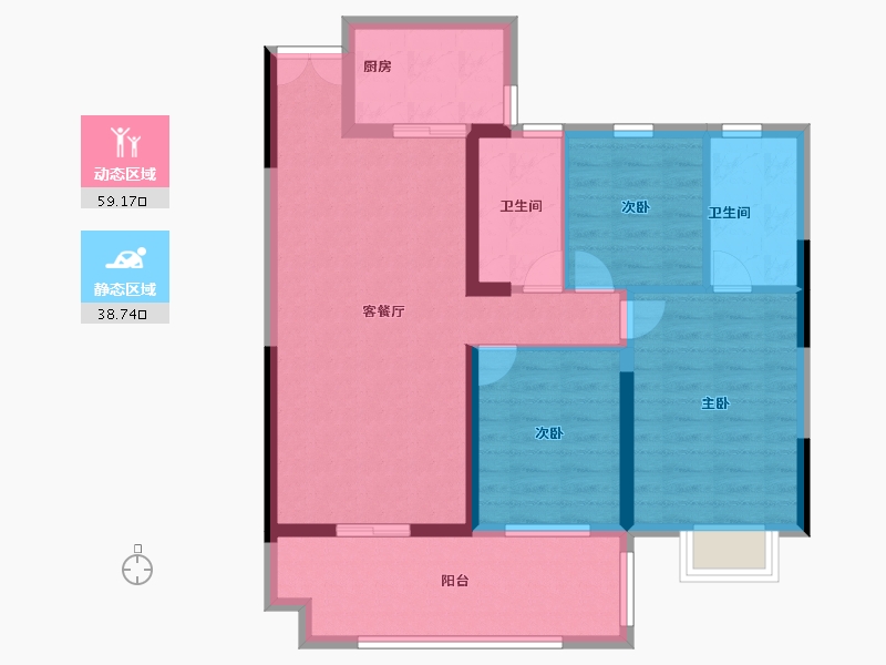 湖北省-宜昌市-建投时代印-87.30-户型库-动静分区