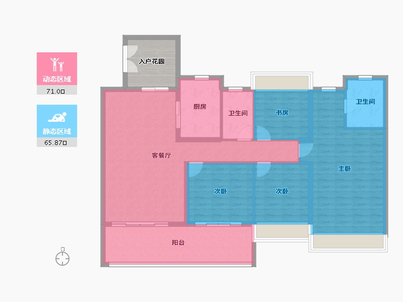 广东省-湛江市-民大蓝海峰境-132.01-户型库-动静分区