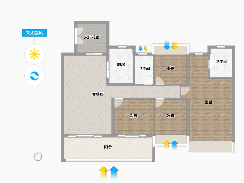 广东省-湛江市-民大蓝海峰境-132.01-户型库-采光通风