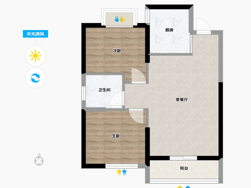 河北省-秦皇岛市-秦皇岛恒大城-60.00-户型库-采光通风