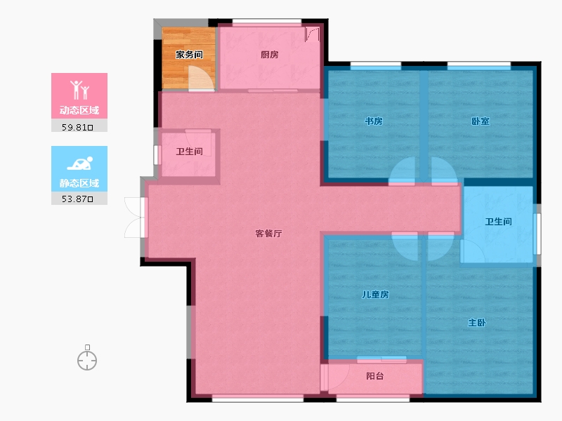 河北省-秦皇岛市-中冶玉带湾-105.18-户型库-动静分区