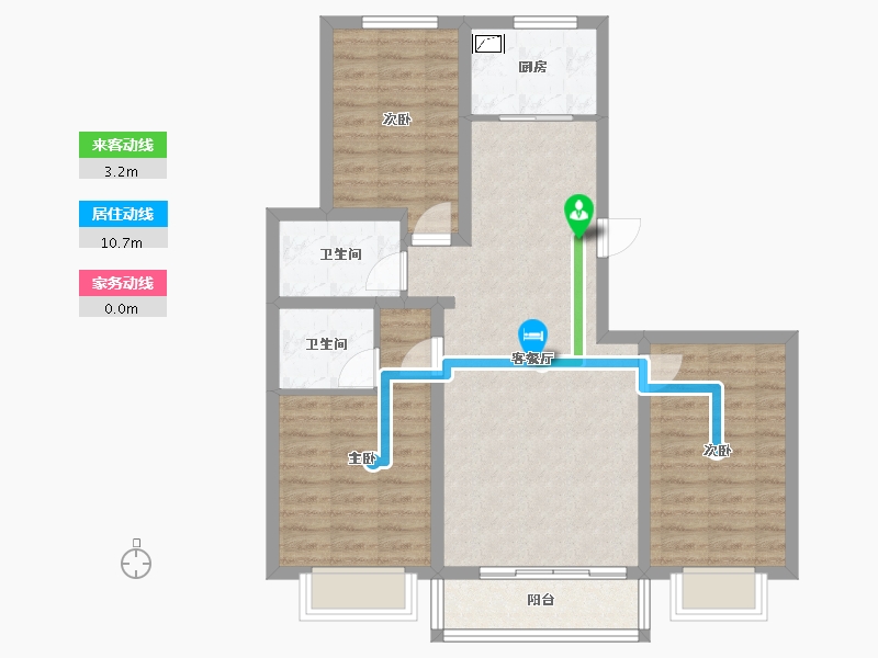 内蒙古自治区-乌兰察布市-文化学府-96.00-户型库-动静线