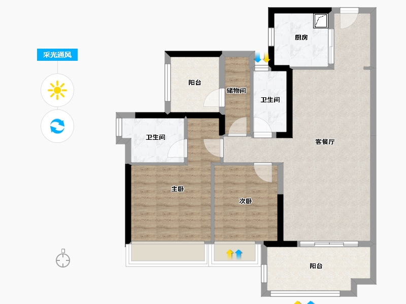 广东省-广州市-亚运城·天峯-90.00-户型库-采光通风