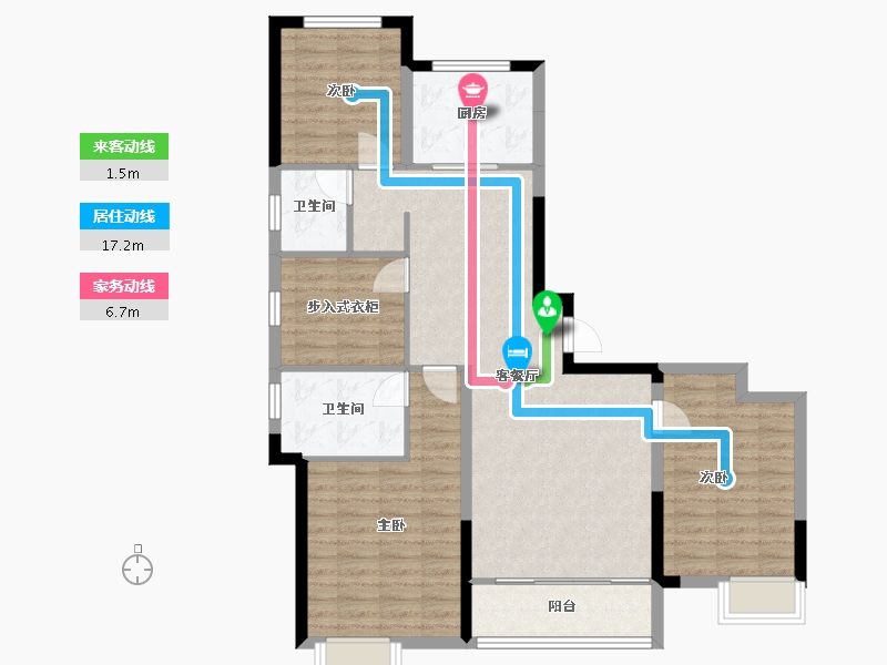 河北省-秦皇岛市-秦皇岛万达广场-101.24-户型库-动静线