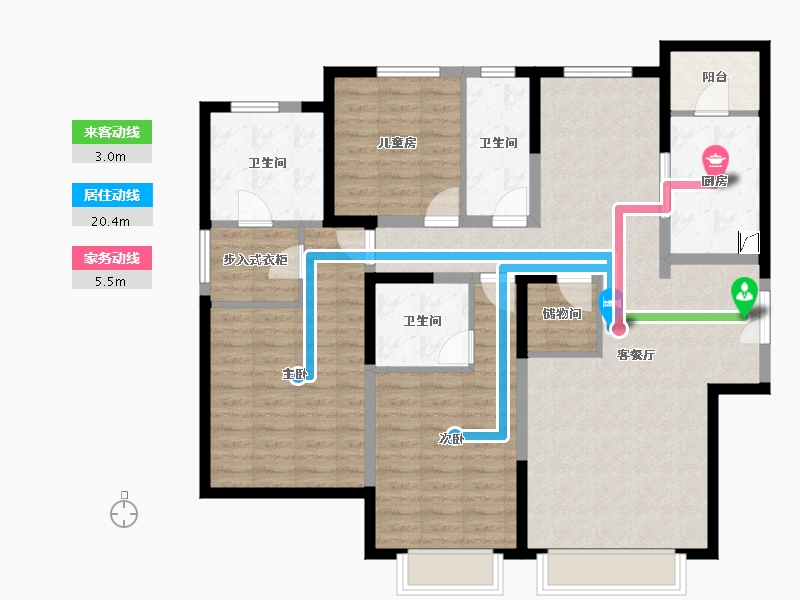 河北省-秦皇岛市-中冶玉带湾-117.68-户型库-动静线