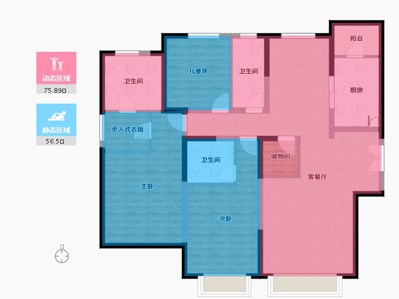 河北省-秦皇岛市-中冶玉带湾-117.68-户型库-动静分区