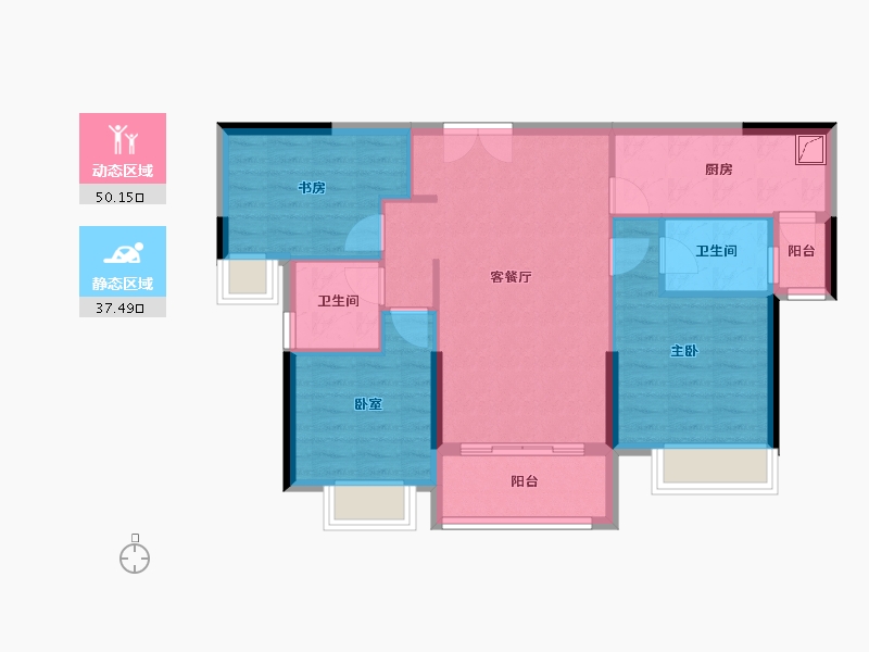 江西省-赣州市-毅德·融城-78.40-户型库-动静分区