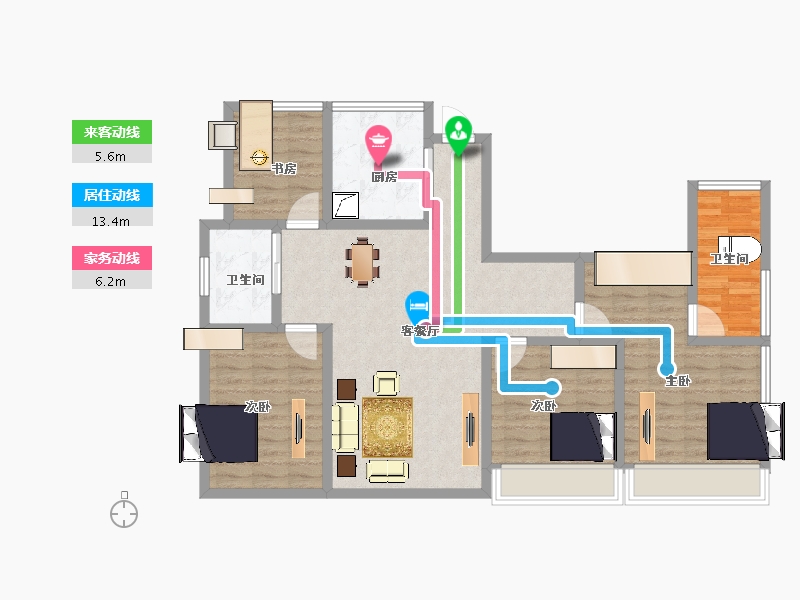 江苏省-淮安市-潮都望庄-108.80-户型库-动静线