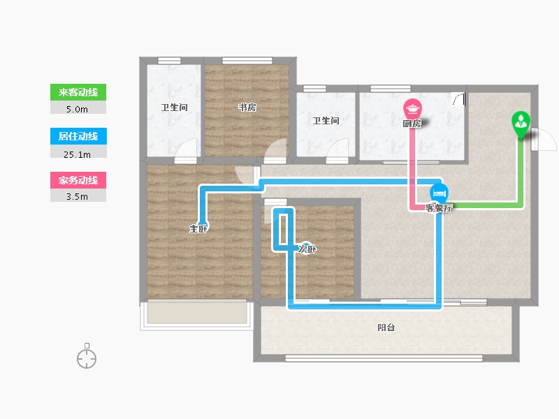 江苏省-扬州市-华建天月-109.61-户型库-动静线