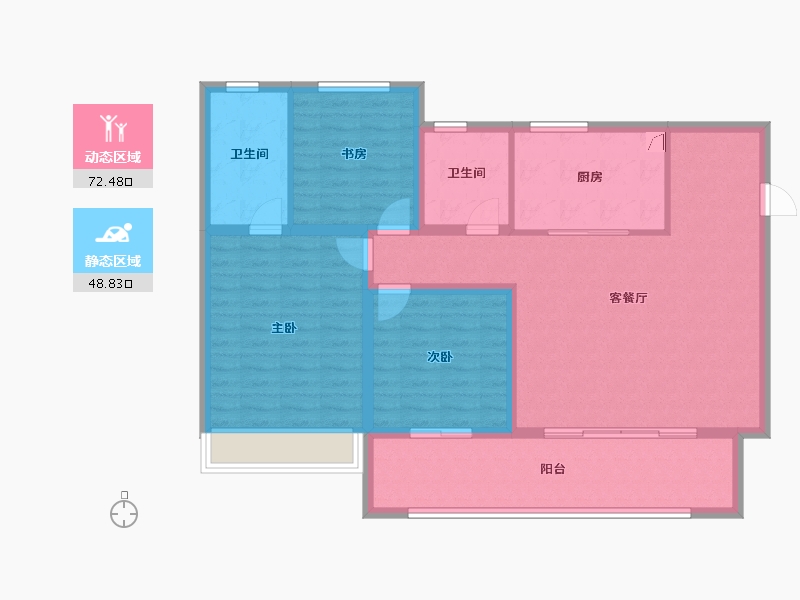 江苏省-扬州市-华建天月-109.61-户型库-动静分区