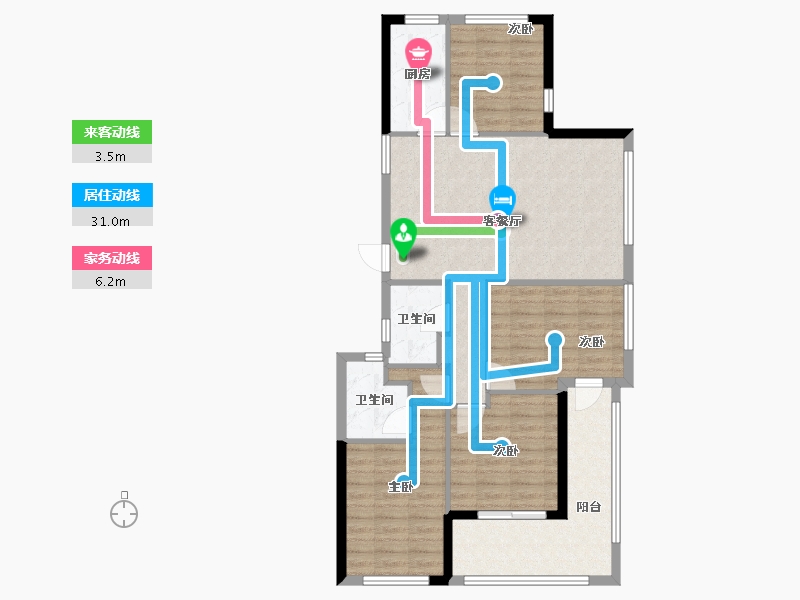 福建省-南平市-瓯龙壹号院-96.05-户型库-动静线