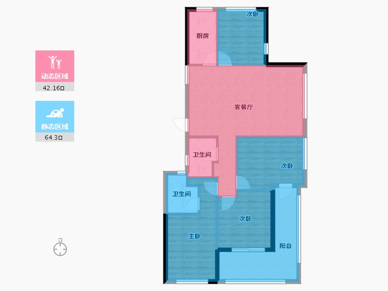 福建省-南平市-瓯龙壹号院-96.05-户型库-动静分区