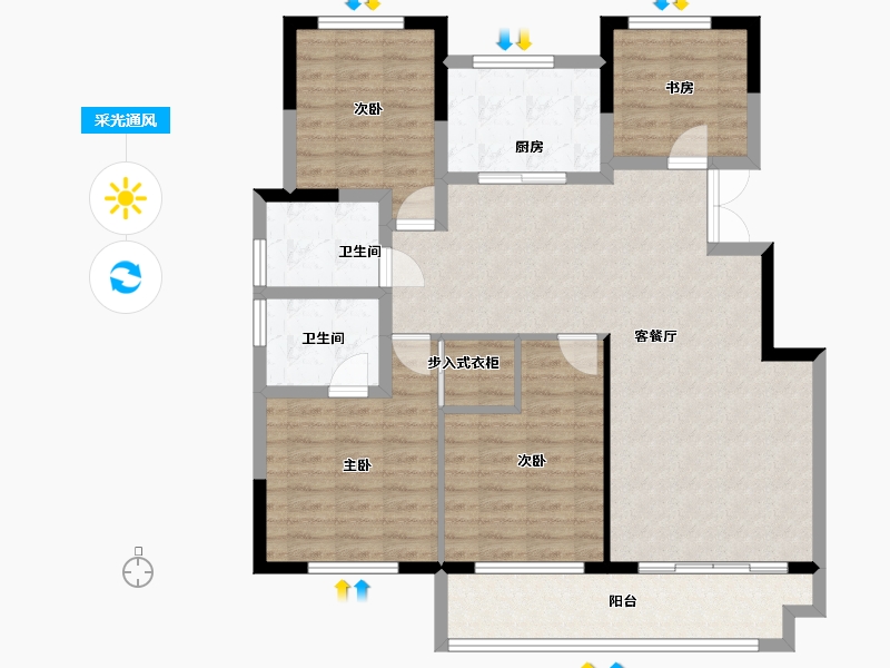 浙江省-衢州市-陶然里-110.13-户型库-采光通风