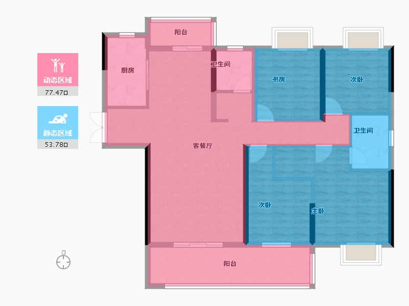 湖北省-宜昌市-佳境天城三期-117.57-户型库-动静分区