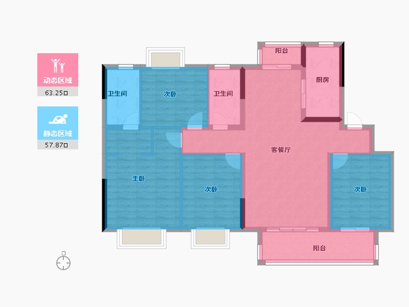 江西省-赣州市-美的·君兰半岛-108.80-户型库-动静分区