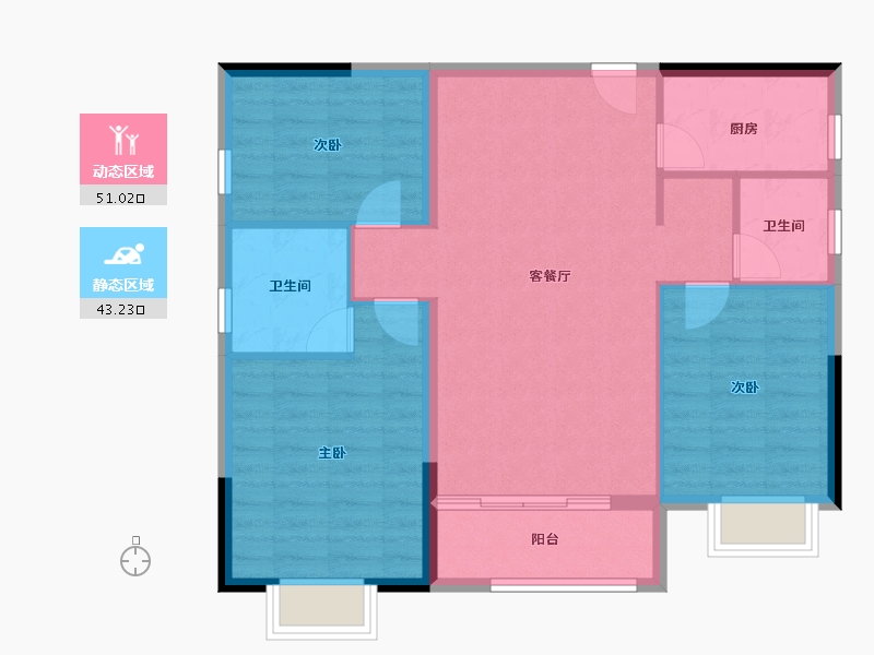 江西省-吉安市-祥和学府-85.51-户型库-动静分区