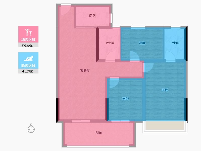 湖北省-宜昌市-公园大观-87.72-户型库-动静分区