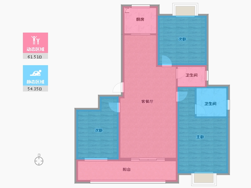 湖北省-黄冈市-长安世纪城-103.94-户型库-动静分区