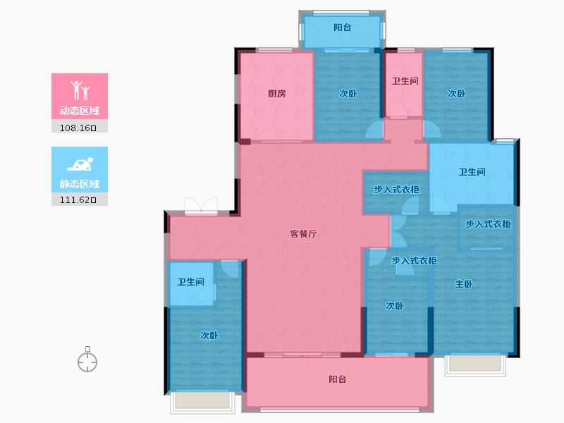 湖北省-荆州市-楚天都市·御湖—品-201.61-户型库-动静分区