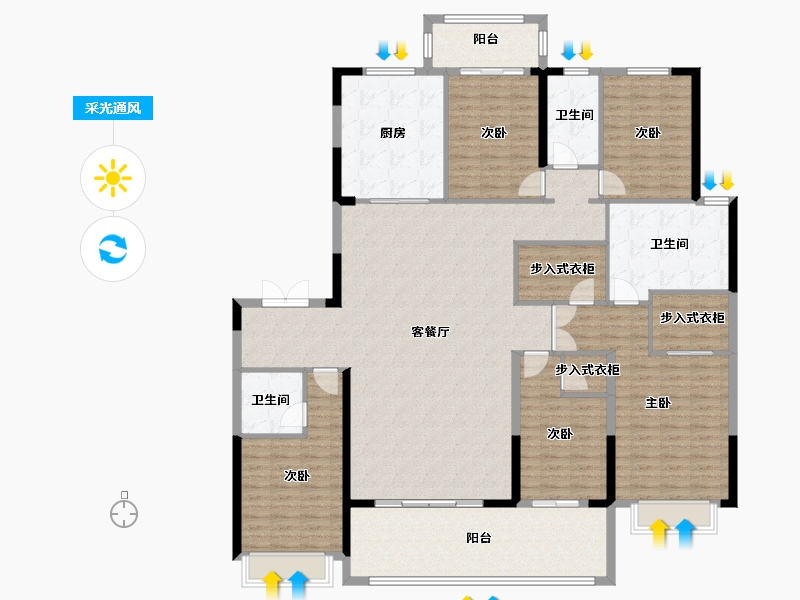 湖北省-荆州市-楚天都市·御湖—品-201.61-户型库-采光通风