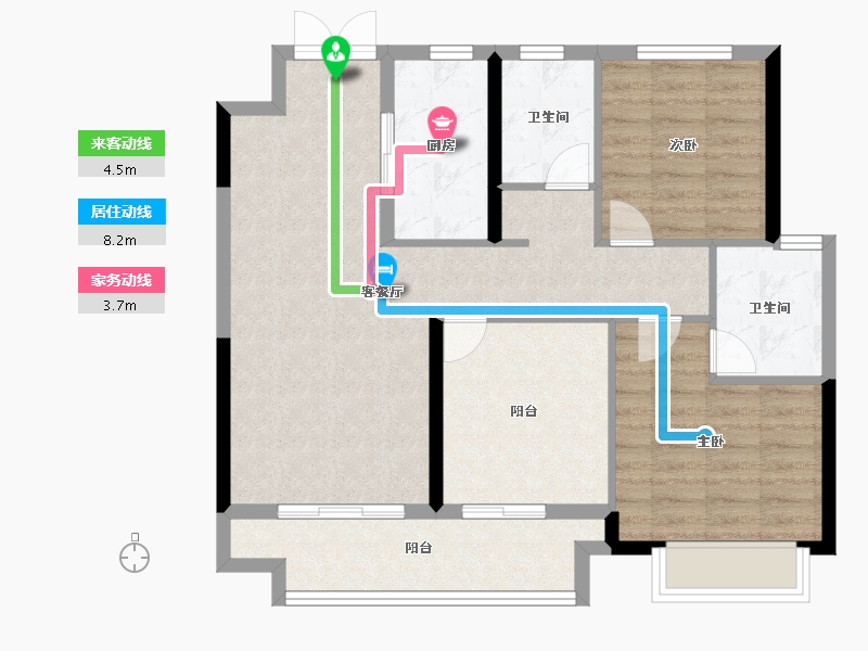 江西省-赣州市-美的·君兰半岛-86.41-户型库-动静线