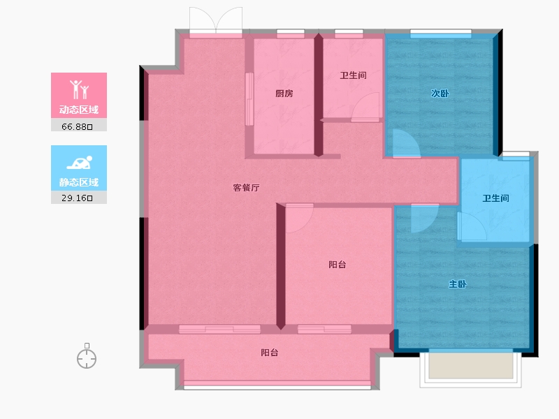 江西省-赣州市-美的·君兰半岛-86.41-户型库-动静分区