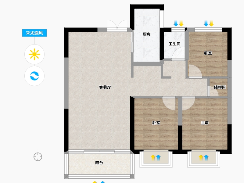 甘肃省-临夏回族自治州-兴华锦绣山水-73.21-户型库-采光通风