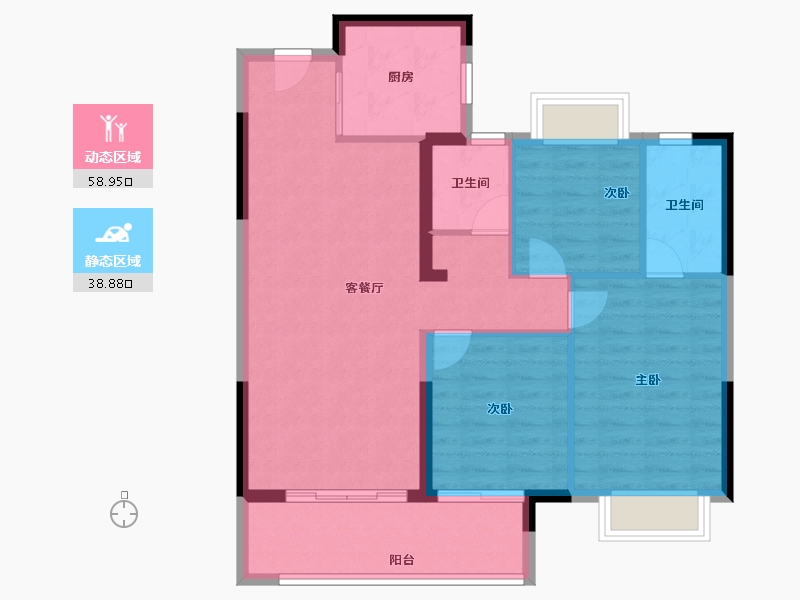 福建省-南平市-​建发玺悦-88.67-户型库-动静分区